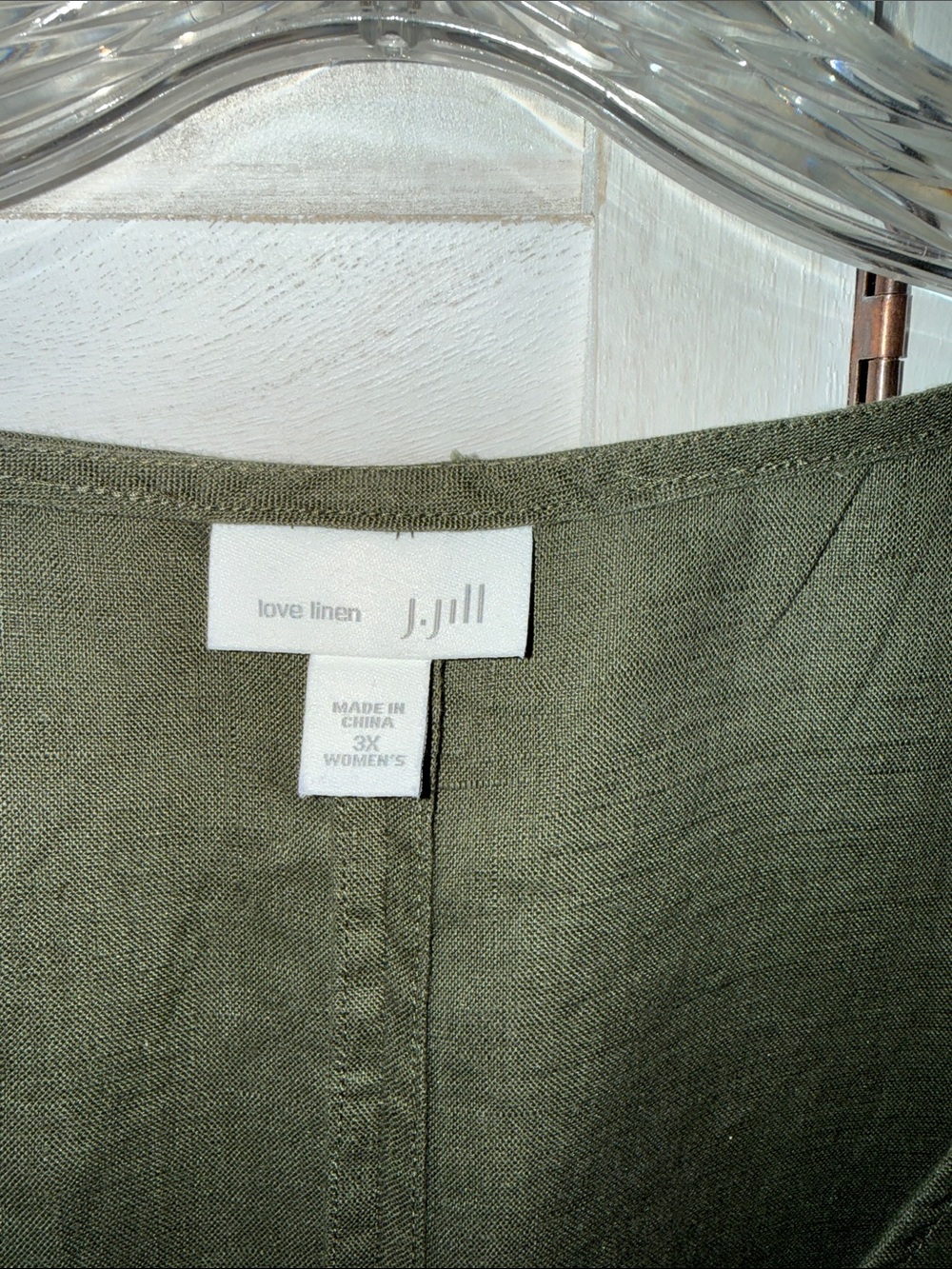 NWOT Sleeveless Linen Dress with Pockets. Olive. 3X - Picture 6 of 10